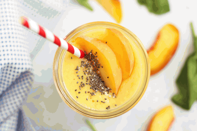 Smoothy de préssec, mango i plàtan eco