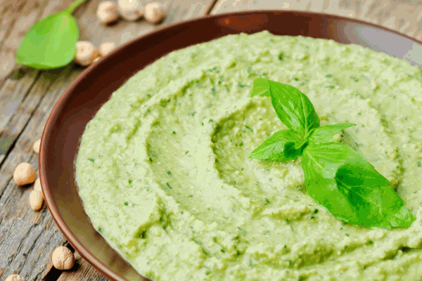 Hummus de pesto amb crudités eco