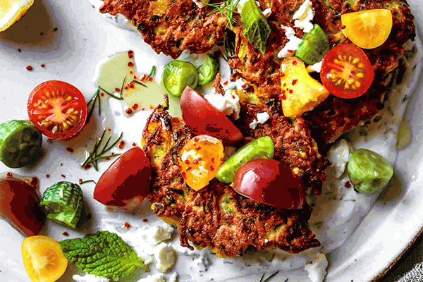 Fritters de carbassó ecològic amb salsa de iogurt